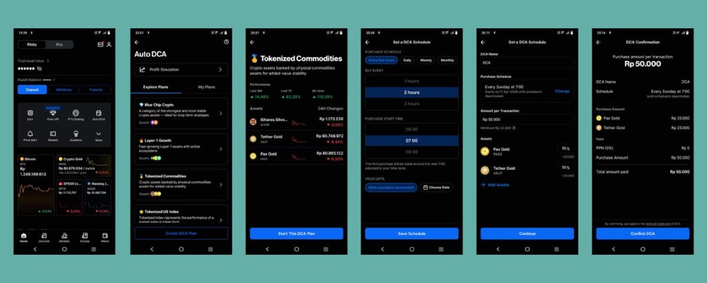Cara Investasi, Nabung dan Trading Emas Crypto di Pintu untuk Pemula Modal Kecil di HP